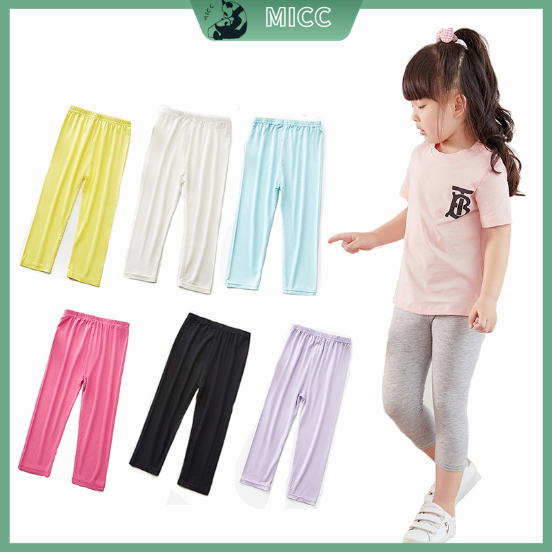 Quần Legging Cotton Co Giãn Thoải Mái Màu Sắc Kẹo Ngọt Xinh Xắn Cho Bé