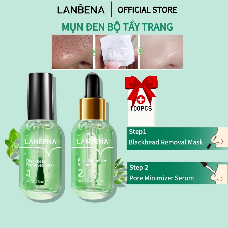 Mặt Nạ Lột Mụn Đầu Đen LANBENA Thu Nhỏ Lỗ Chân Lông Làm Sạch Sâu 17ml