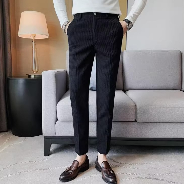 Quần Tây Lưng Thun Phong Cách Hàn Quốc Thanh Lịch Cho Nam