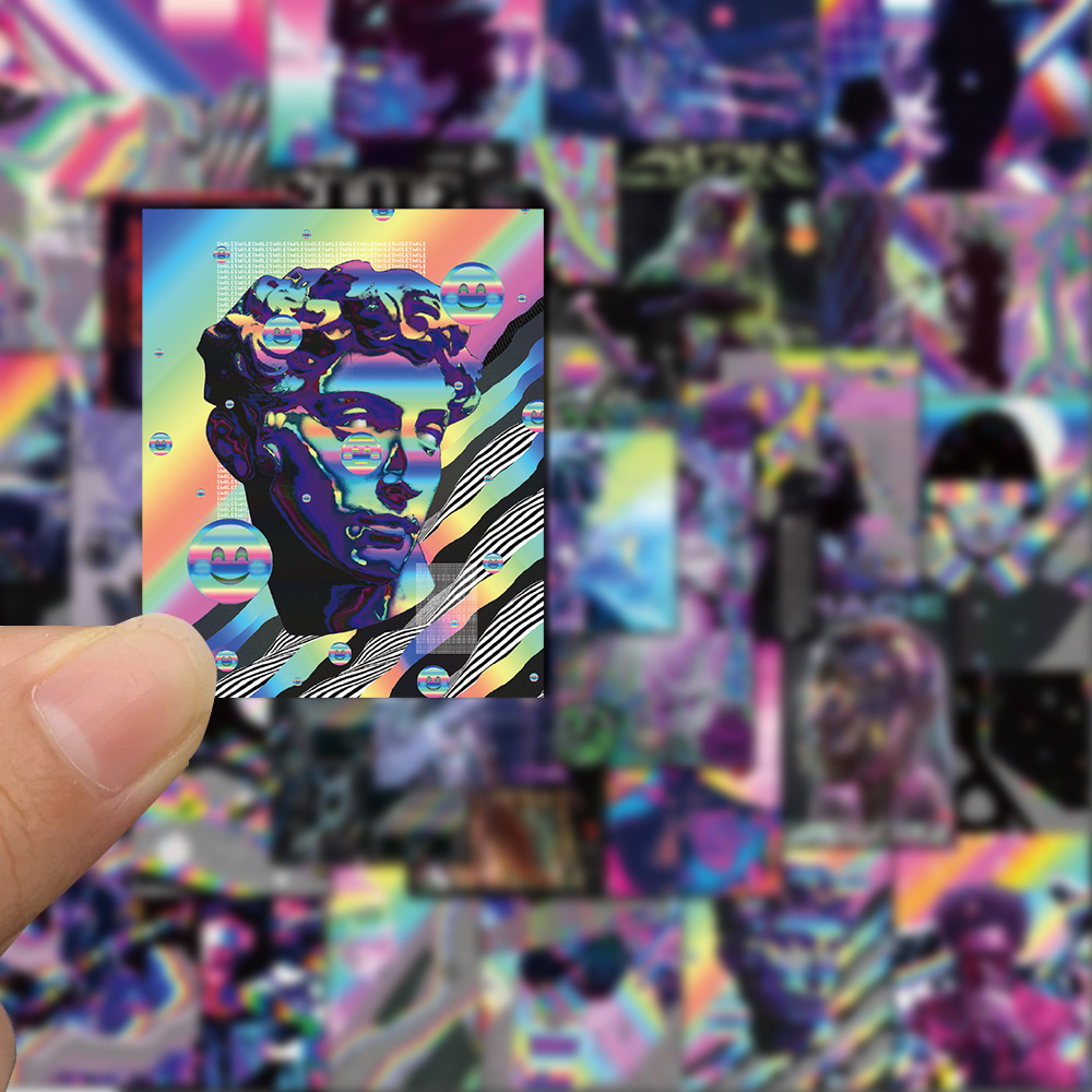 Set 52 Miếng Dán Trang Trí Máy Tính / Điện Thoại Chống Nước Sáng Tạo Nghệ Thuật