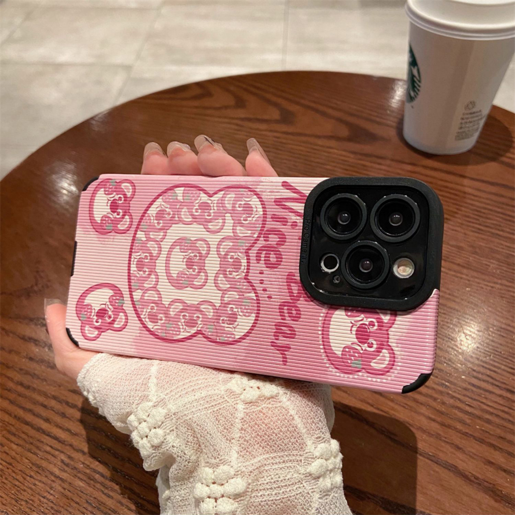 Ốp Điện Thoại Tpu Dẻo In Gấu Hồng Đáng Yêu iPhone 11 12 14 7plus 6splus 13Promax 7 / 8 6 xr xsmax 11Promax 12Pro 13