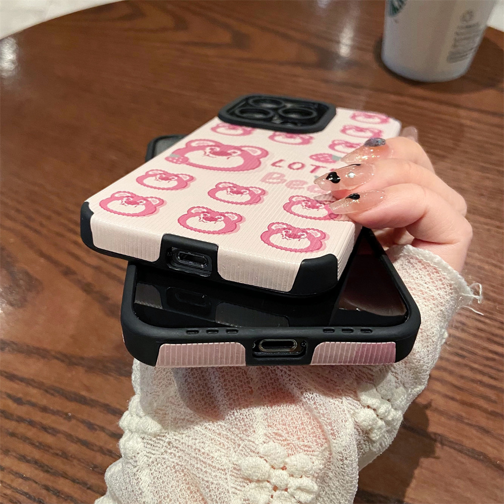 Ốp Điện Thoại Tpu Dẻo In Gấu Hồng Đáng Yêu iPhone 11 12 14 7plus 6splus 13Promax 7 / 8 6 xr xsmax 11Promax 12Pro 13