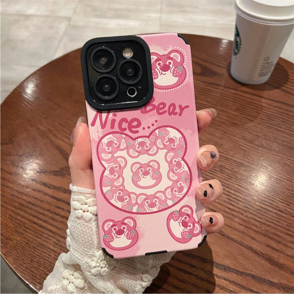 Ốp Điện Thoại Tpu Dẻo In Gấu Hồng Đáng Yêu iPhone 11 12 14 7plus 6splus 13Promax 7 / 8 6 xr xsmax 11Promax 12Pro 13