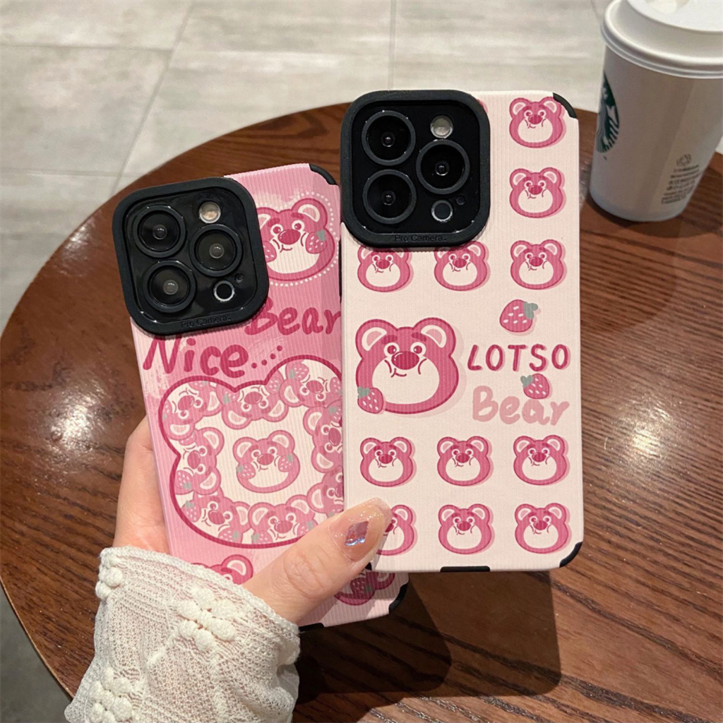 Ốp Điện Thoại Tpu Dẻo In Gấu Hồng Đáng Yêu iPhone 11 12 14 7plus 6splus 13Promax 7 / 8 6 xr xsmax 11Promax 12Pro 13