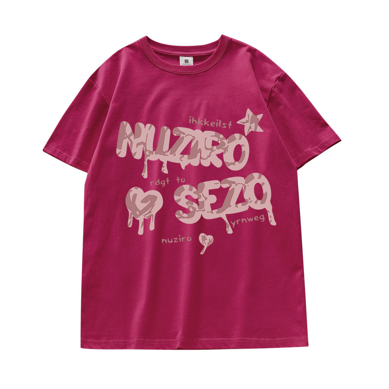 Áo Thun Tay Ngắn Cổ Tròn In Chữ LALISAS Phong Cách Mỹ Ngọt Ngào Cho Nữ