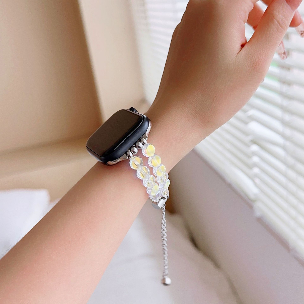 Dây Đeo Đồng Hồ Dạng Chuỗi Hạt Co Giãn Thay Thế Cho Apple iWatch 45MM 49MM series 7 8 SE