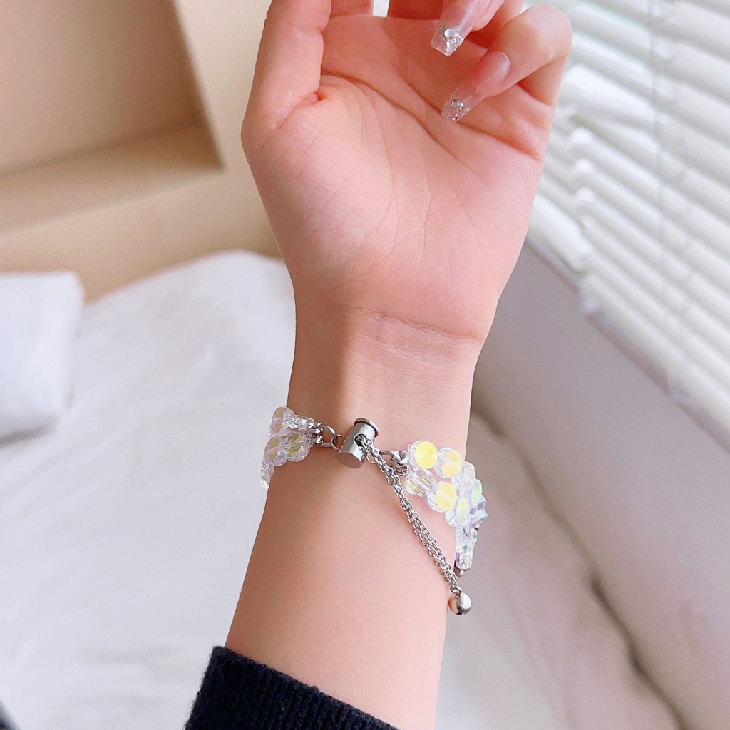 Dây Đeo Đồng Hồ Dạng Chuỗi Hạt Co Giãn Thay Thế Cho Apple iWatch 45MM 49MM series 7 8 SE