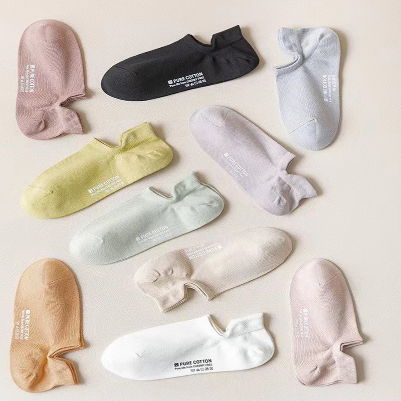 FHYL Vớ Cotton Cổ Cao Vô Hình Nhiều Màu Sắc Khử Mùi Phong Cách Hàn Quốc Cho Nữ