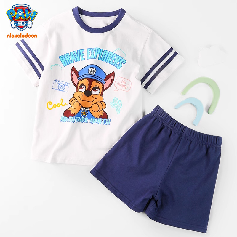 Bộ Đồ Thể Thao Áo Thun Tay Ngắn Phối Quần Short In Hình Paw Patrol Thời Trang Mùa Hè Cho Bé Trai