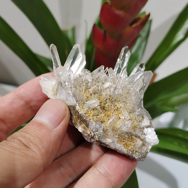 Cụm Đá Thạch Anh Tự Nhiên Trong Suốt Mini Dùng Làm Mặt Dây Chuyền Trang Trí DIY Cho Nữ