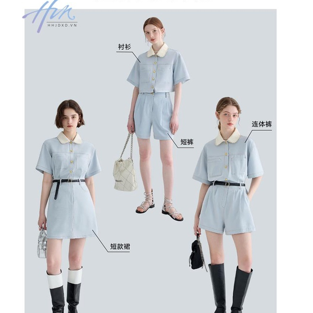 Bộ Áo Liền Quần Dáng Ngắn Chất Liệu Mỏng Cao Cấp Thời Trang Mùa Hè Theo Phong Cách