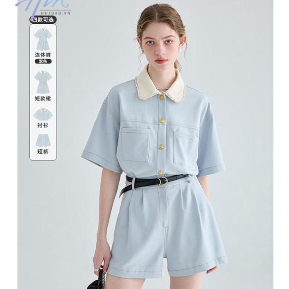 Bộ Áo Liền Quần Dáng Ngắn Chất Liệu Mỏng Cao Cấp Thời Trang Mùa Hè Theo Phong Cách