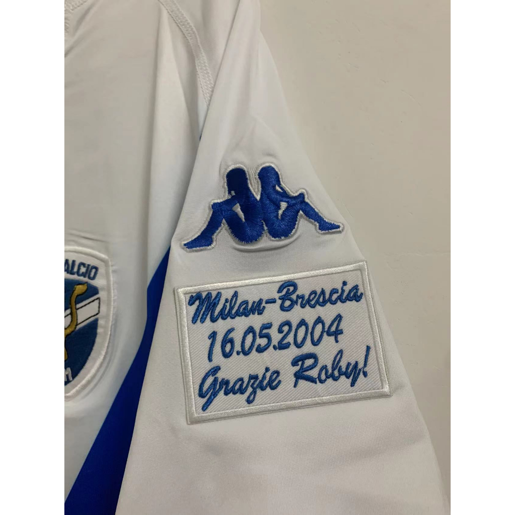 Áo Thun Bóng Đá Brescia 03 / 04  Màu Trắng / Xanh Dương S ~ XXL * Chất Lượng Cao *