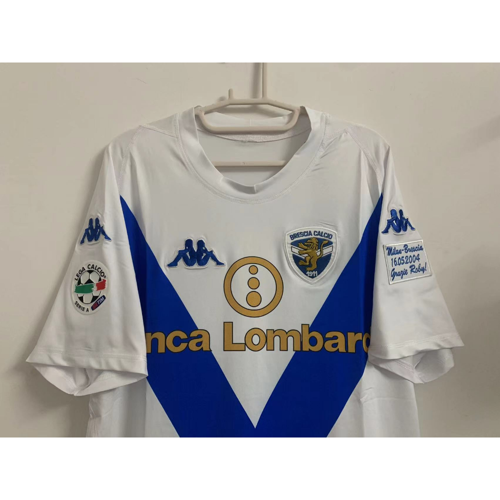 Áo Thun Bóng Đá Brescia 03 / 04  Màu Trắng / Xanh Dương S ~ XXL * Chất Lượng Cao *