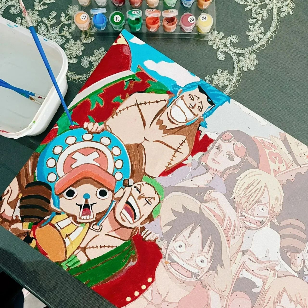 ORFON Tranh tô màu theo số tranh số hóa 30x40cm - tranh sơn dầu tranh số hoá có khung tranh sơn dầu số hoá