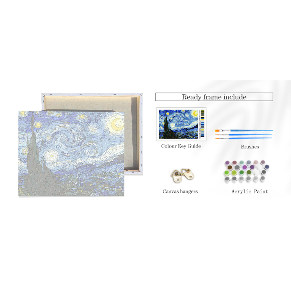 ORFON Tranh tô màu theo số tranh số hóa 30x40cm - tranh sơn dầu tranh số hoá có khung tranh sơn dầu số hoá