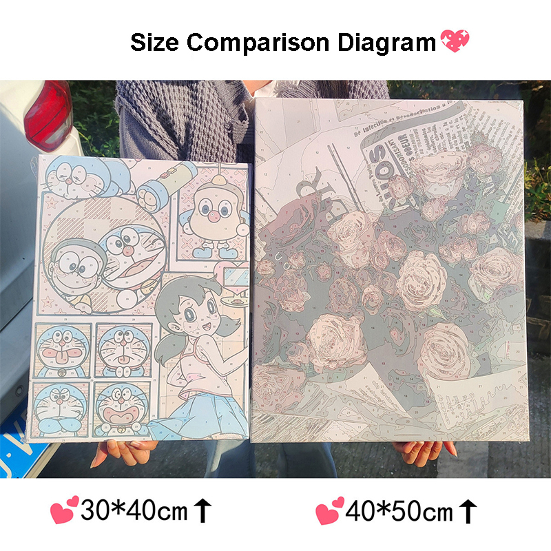 ORFON Tranh tô màu theo số tranh số hóa 30x40cm - tranh sơn dầu tranh số hoá căng khung tranh sơn dầu số hoá