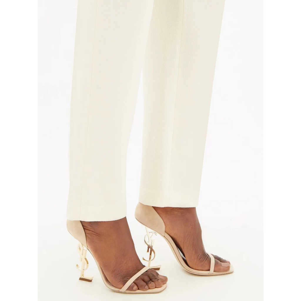 Giày Cao Gót sandal yves saint laurent ysl Kiểu Cổ Điển Da Lộn Có Khóa Cài Nhập Khẩu Hởwanita Cao hak