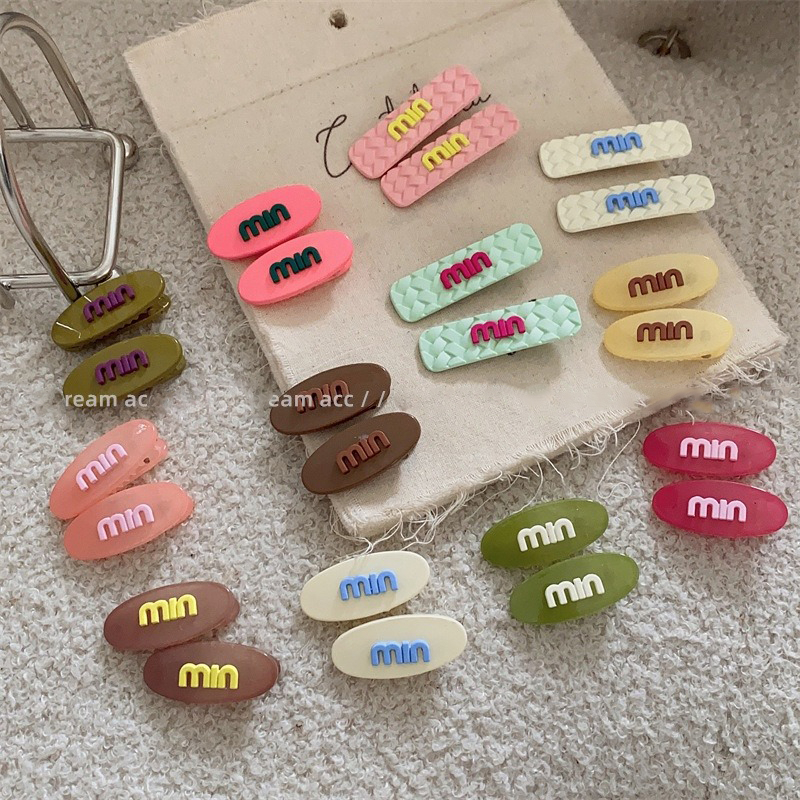 Kẹp Tóc mini In Chữ Phong Cách Hàn Quốc Thời Trang Cho Nữ Y2K