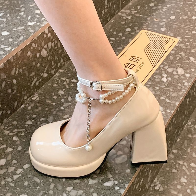 Giày búp bê cao gót LIAOYUE 23Z23060302 phong cách lolita gót đại đính tinh thể thời trang 2023 cho nữ