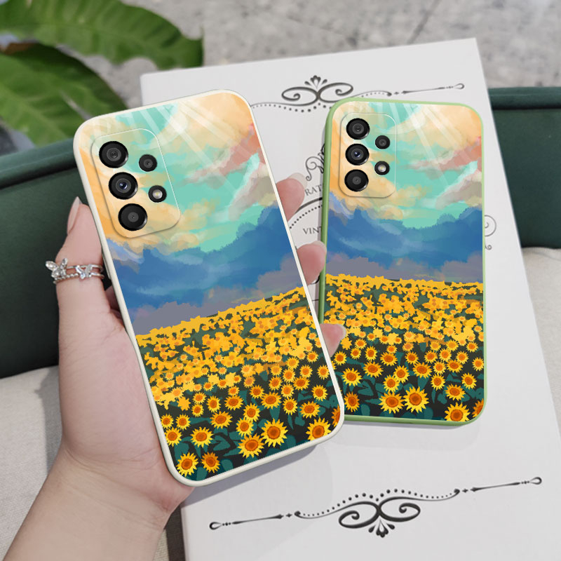 Ốp Điện Thoại Silicon Dẻo In Hình Hoa Hướng Dương Cầu Vồng Cho Samsung Galaxy A73 A53 A33 A23 4G 5G