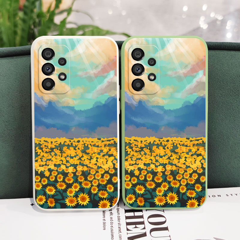 Ốp Điện Thoại Silicon Dẻo In Hình Hoa Hướng Dương Cầu Vồng Cho Samsung Galaxy A73 A53 A33 A23 4G 5G