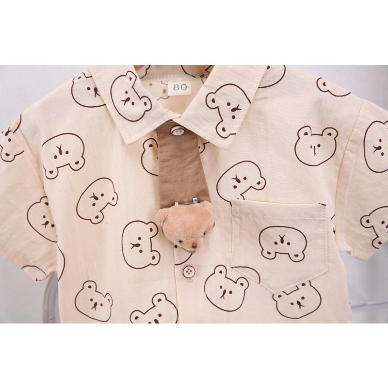 Set Áo Thun Polo + Quần Short Thời Trang Dễ Thương Cho Bé Trai 1-5 Tuổi