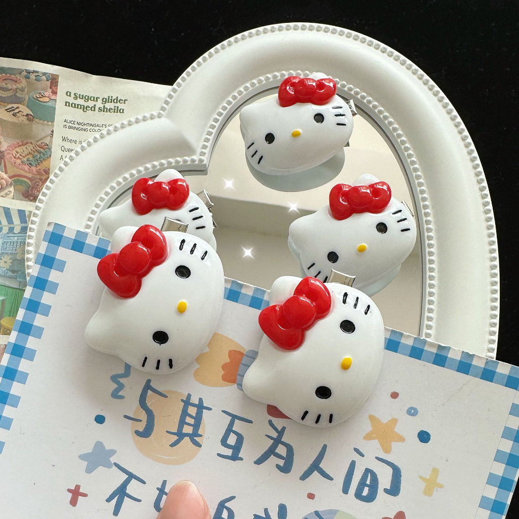 Kẹp Tóc Hình Mèo Hello Kitty Dễ Thương Phong Cách Nhật Bản