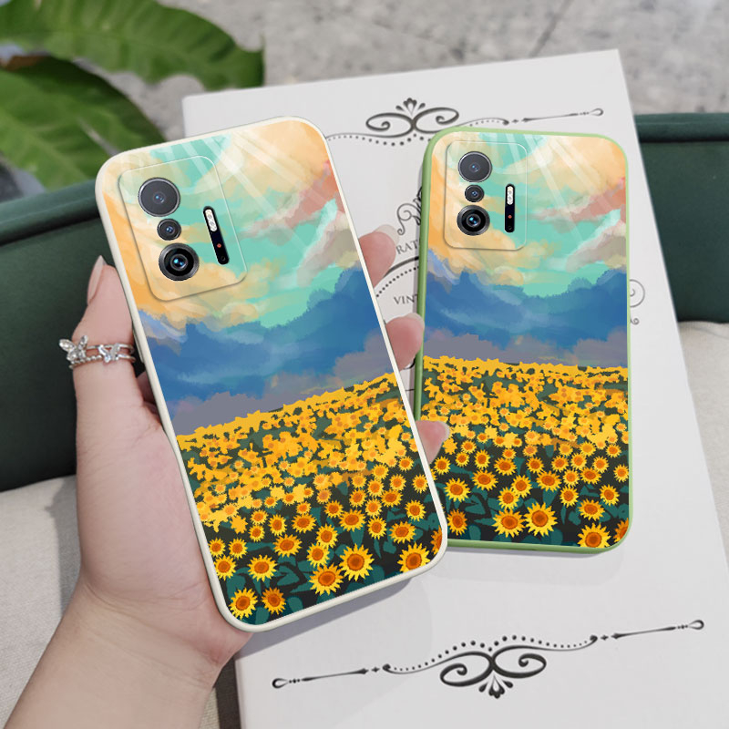 Ốp Điện Thoại Hình Hoa Hướng Dương Cầu Vồng Cho xiaomi mi 13t 12t 11t 10t pro lite mi 9t pro