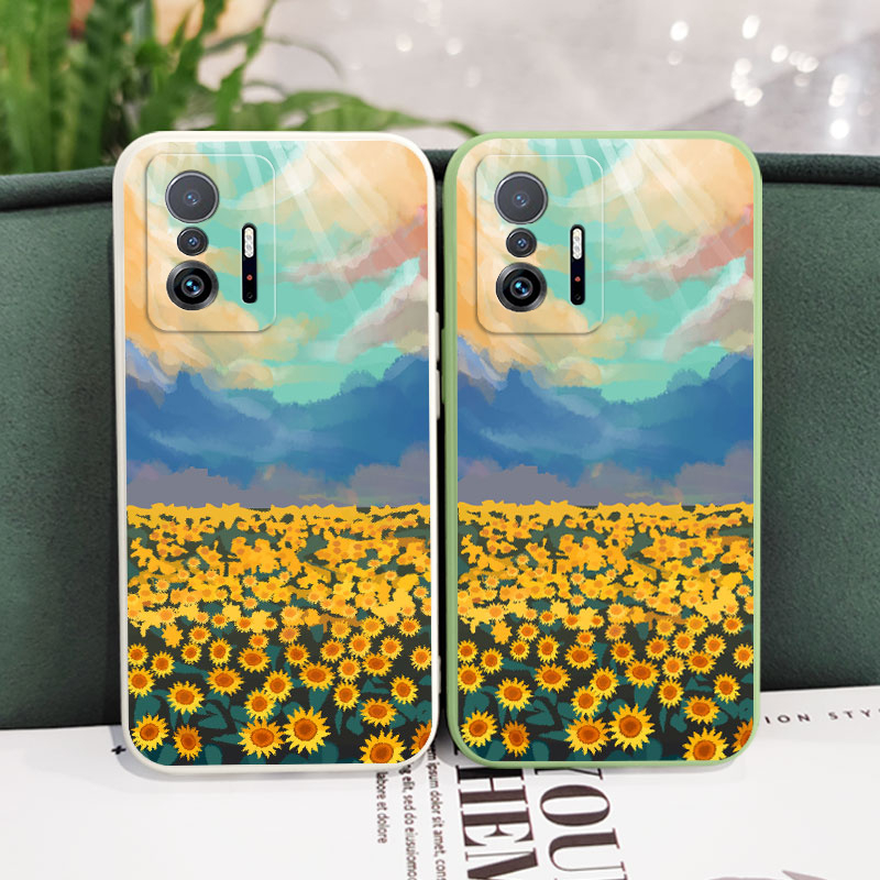 Ốp Điện Thoại Hình Hoa Hướng Dương Cầu Vồng Cho xiaomi mi 13t 12t 11t 10t pro lite mi 9t pro