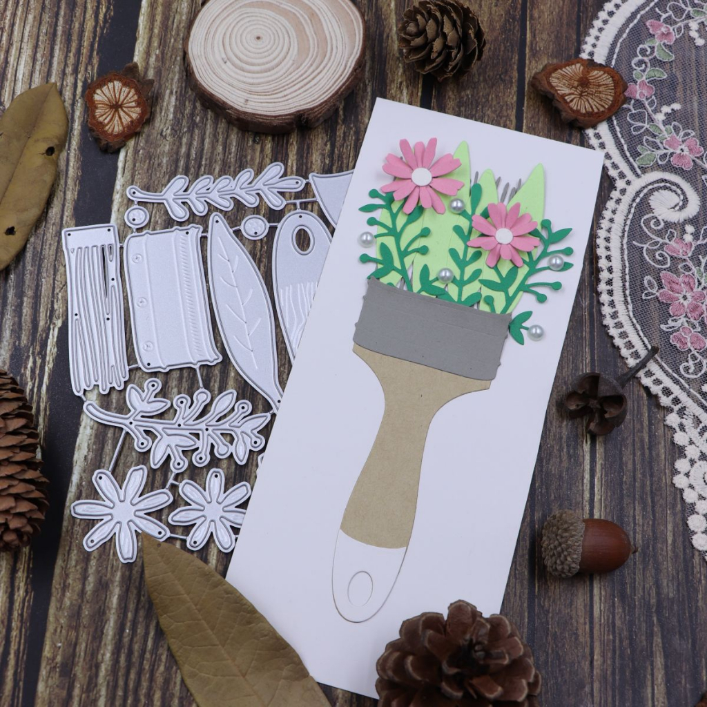 1 Khuôn Cắt Giấy Kim Loại Hình Hoa diy