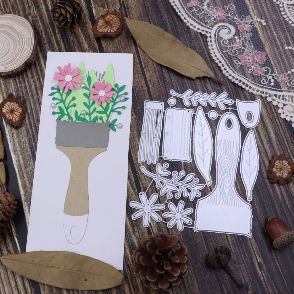 1 Khuôn Cắt Giấy Kim Loại Hình Hoa diy