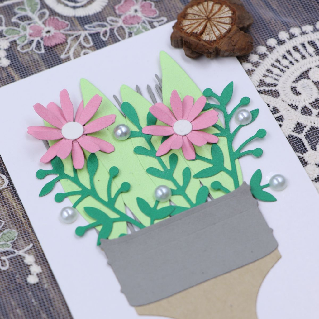 1 Khuôn Cắt Giấy Kim Loại Hình Hoa diy