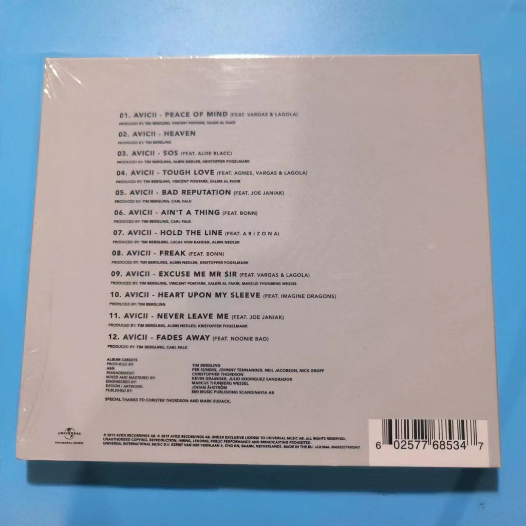 Album Đĩa cd t0606 Hàng Hiệuavicii tim Niêm Phong t0606