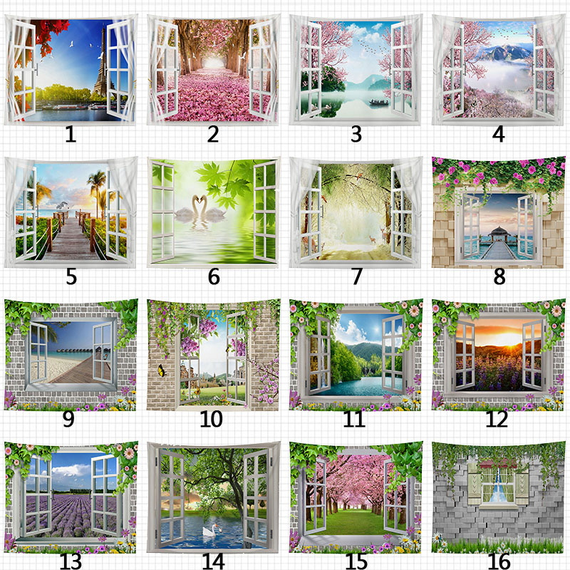 Thảm Vải Treo Tường Trang Trí Phông Nền Nhà Cửa In Hình Phong Cảnh Dễ Thương