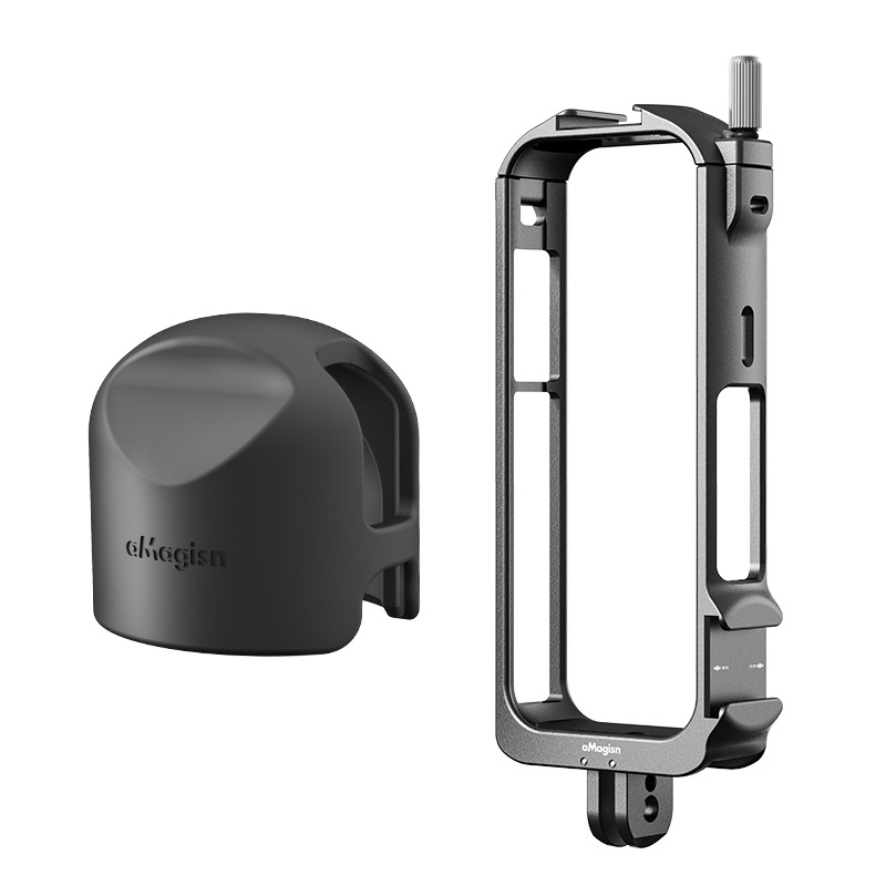 AMagsin Nhôm Khung Bảo Vệ Cho Insta360 X3 Kim Loại Thỏ Lồng Insta360 X 3 camera Bảo Vệ Mở Rộng Khung