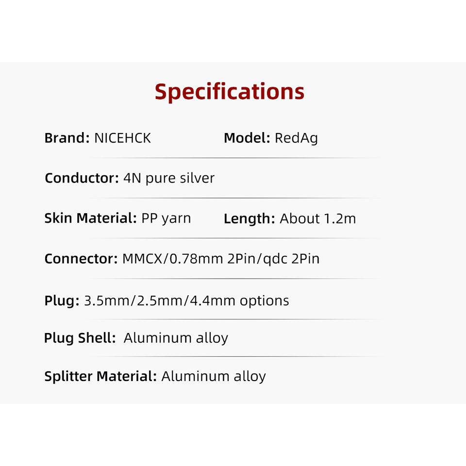 Dây Cáp Đồng Trục 3.5 / 2.5 / 4.4mm MMCX / QDC / 0.78 2Pin Cho Tai Nghe HOLA Zero KATO Aria LAN Cadenza