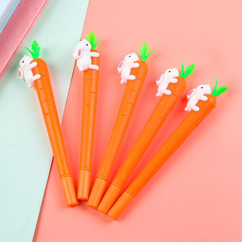 Bút Bi Mực Đen Ngòi 0.5mm Hình Thỏ / Cà Rốt Đáng Yêu
