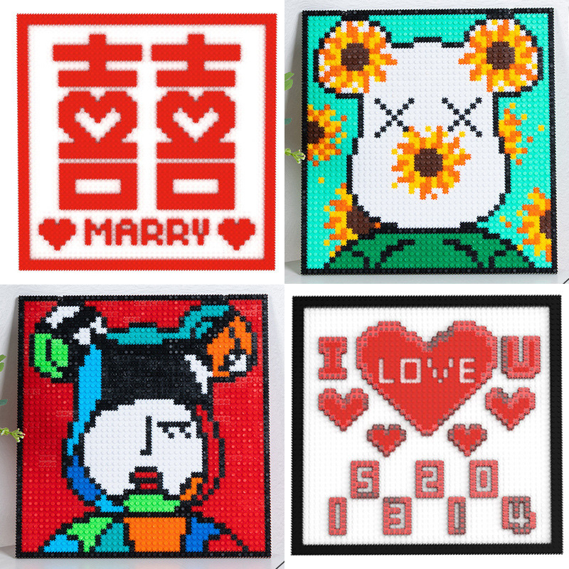 Đồ Chơi Khối Xây Dựng Hình Chú Gấu Bằng Nhựa Ppixel