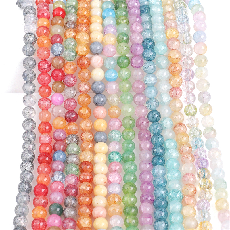 Chuỗi Hạt Tròn Bằng Thủy Tinh 50 Màu Sắc 8mm Dùng Làm Đồ Trang Sức Thủ Công