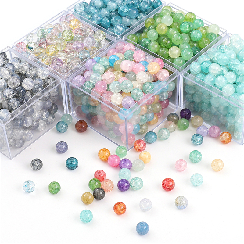 Chuỗi Hạt Tròn Bằng Thủy Tinh 50 Màu Sắc 8mm Dùng Làm Đồ Trang Sức Thủ Công