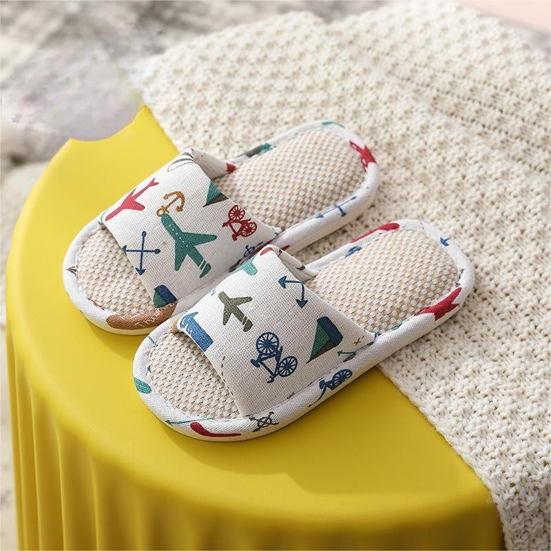 Dép Đi Trong Nhà Chất Liệu Cotton Lanh Họa Tiết Hoạt Hình Thời Trang Mùa Hè