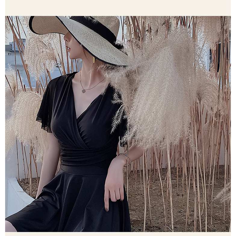 Đồ bơi nữ kín đáo tay ngắn CÓ MÚT CÓ SIZE-Bikini đi biển 2 mảnh có tay váy xoè- đồ bơi học sinh nữ AA7526