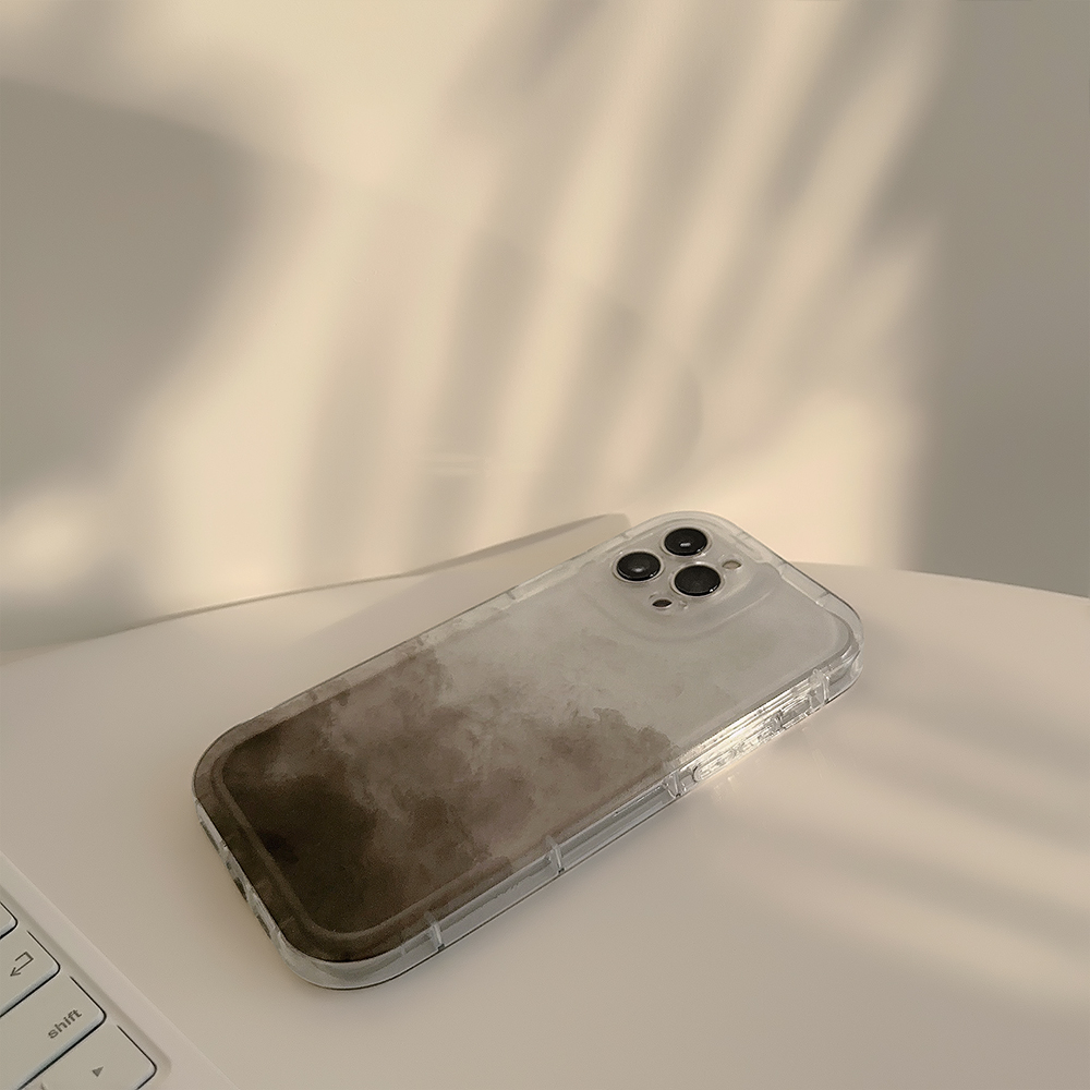 Ốp Điện Thoại Màu Xám Trong Suốt Chống Sốc Thời Trang Cho iPhone 14Promax / 14Pro / 14 / 13Promax / 13Pro / 13 / 12 / 11