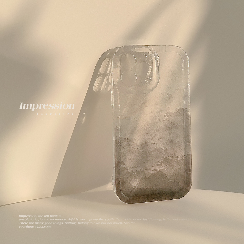 Ốp Điện Thoại Màu Xám Trong Suốt Chống Sốc Thời Trang Cho iPhone 14Promax / 14Pro / 14 / 13Promax / 13Pro / 13 / 12 / 11