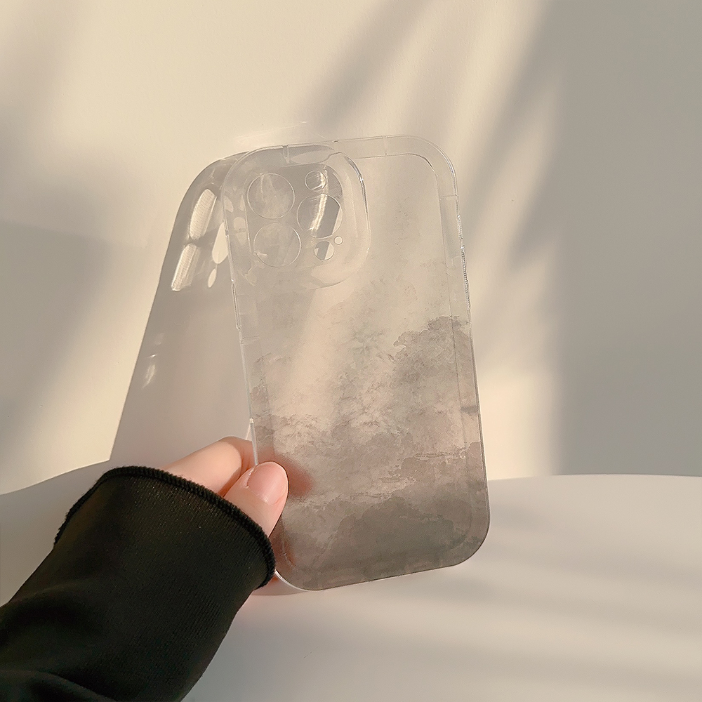 Ốp Điện Thoại Màu Xám Trong Suốt Chống Sốc Thời Trang Cho iPhone 14Promax / 14Pro / 14 / 13Promax / 13Pro / 13 / 12 / 11