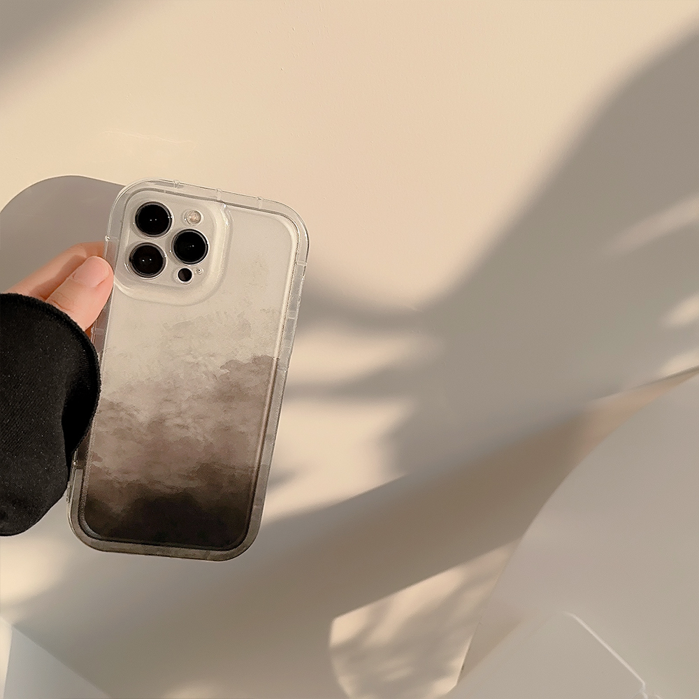 Ốp Điện Thoại Màu Xám Trong Suốt Chống Sốc Thời Trang Cho iPhone 14Promax / 14Pro / 14 / 13Promax / 13Pro / 13 / 12 / 11