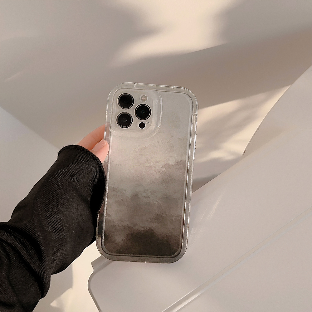 Ốp Điện Thoại Màu Xám Trong Suốt Chống Sốc Thời Trang Cho iPhone 14Promax / 14Pro / 14 / 13Promax / 13Pro / 13 / 12 / 11