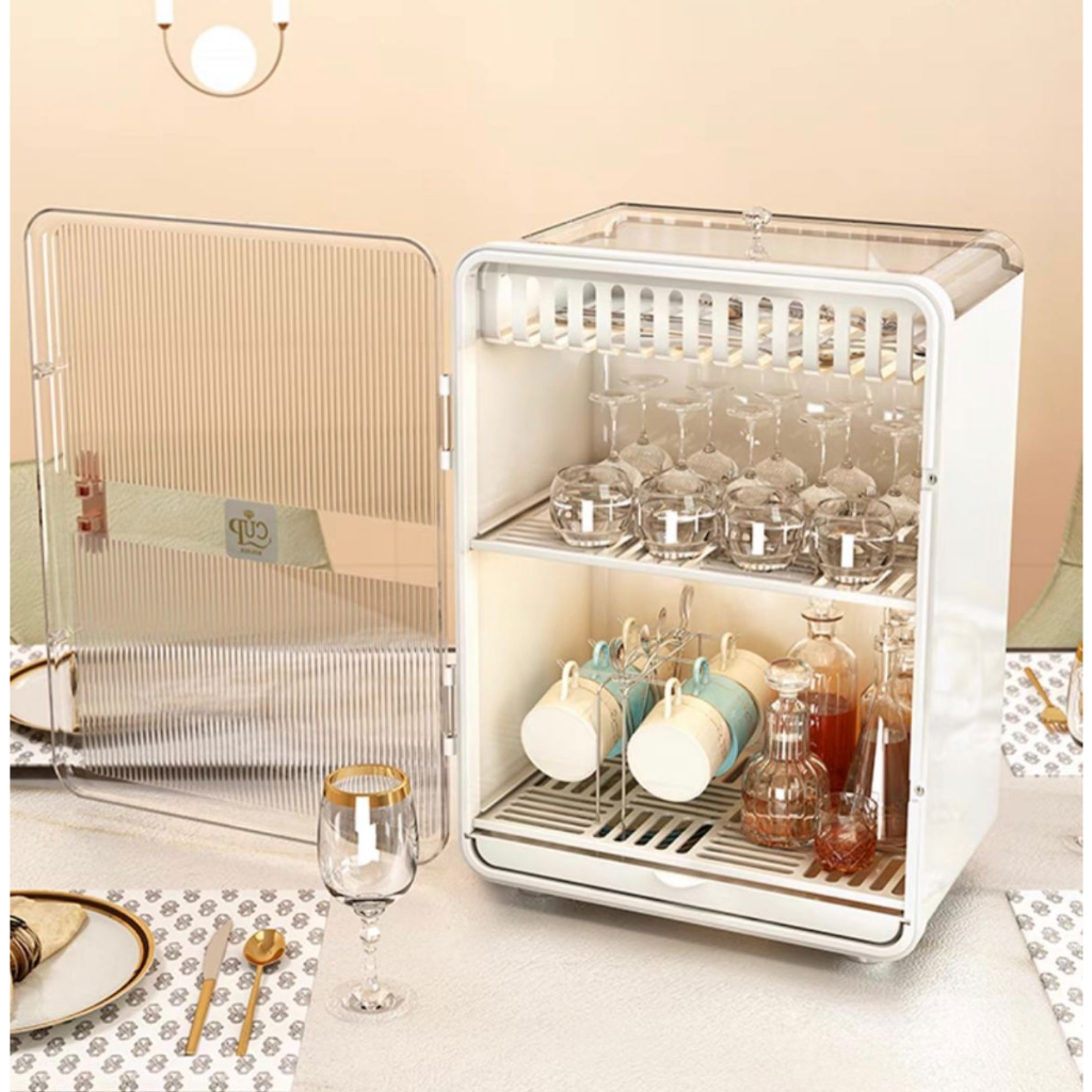 Tủ đựng bát đĩa cốc chén Để Bàn Hộp đựng Mỹ Phẩm Chống Bụi Dung lượng lớn