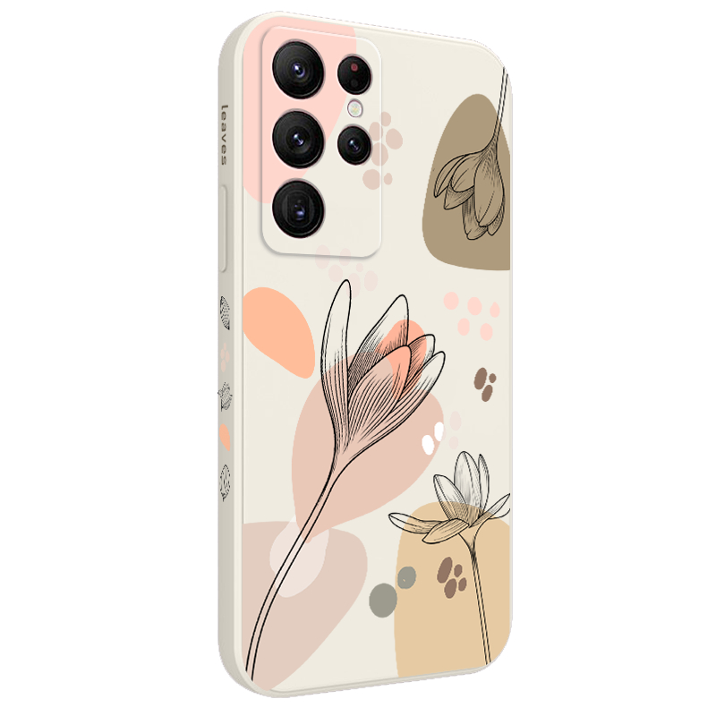 Bao Da Điện Thoại Họa Tiết Hoa Thời Trang Cho samsung galaxy s23 s22 fe ultra plus Ốp